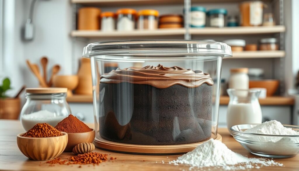 Storing vegan chocolate cake