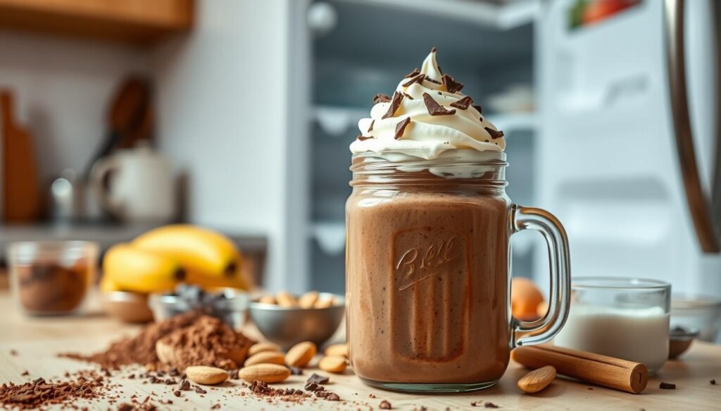 storing chocolate smoothie