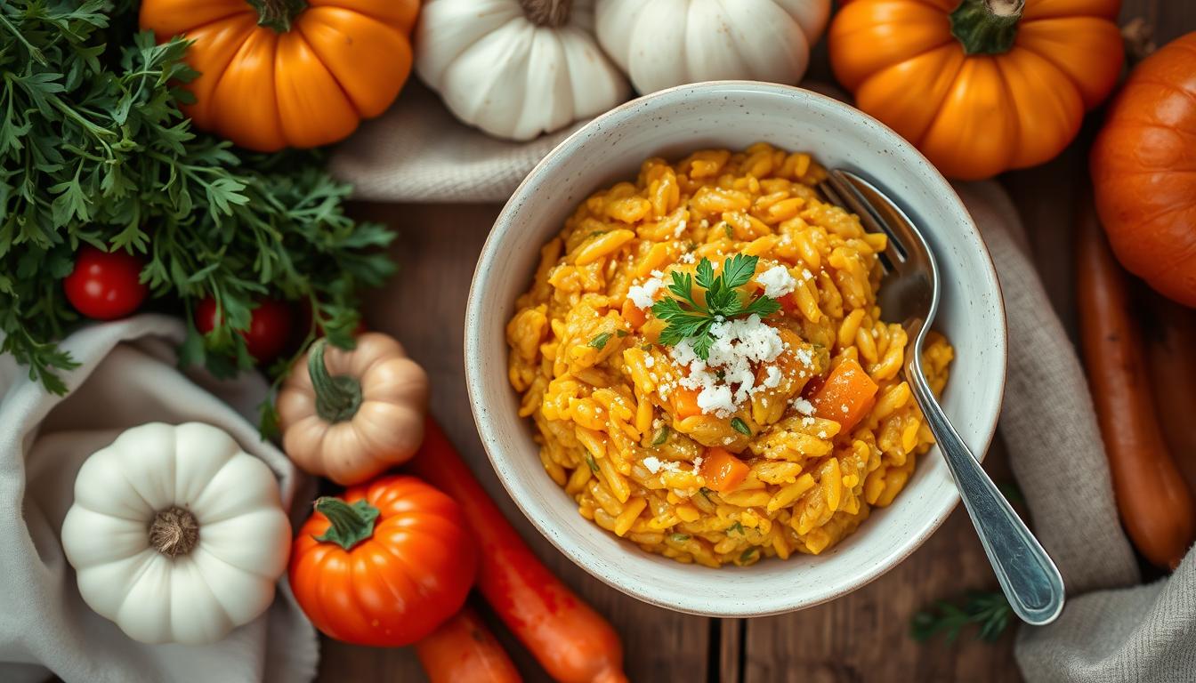 Creamy vegan butternut squash risotto for a flavorful plant-based delight.
