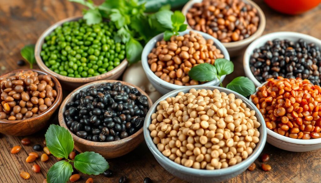 Different lentils for vegan lentil shepherd's pie
