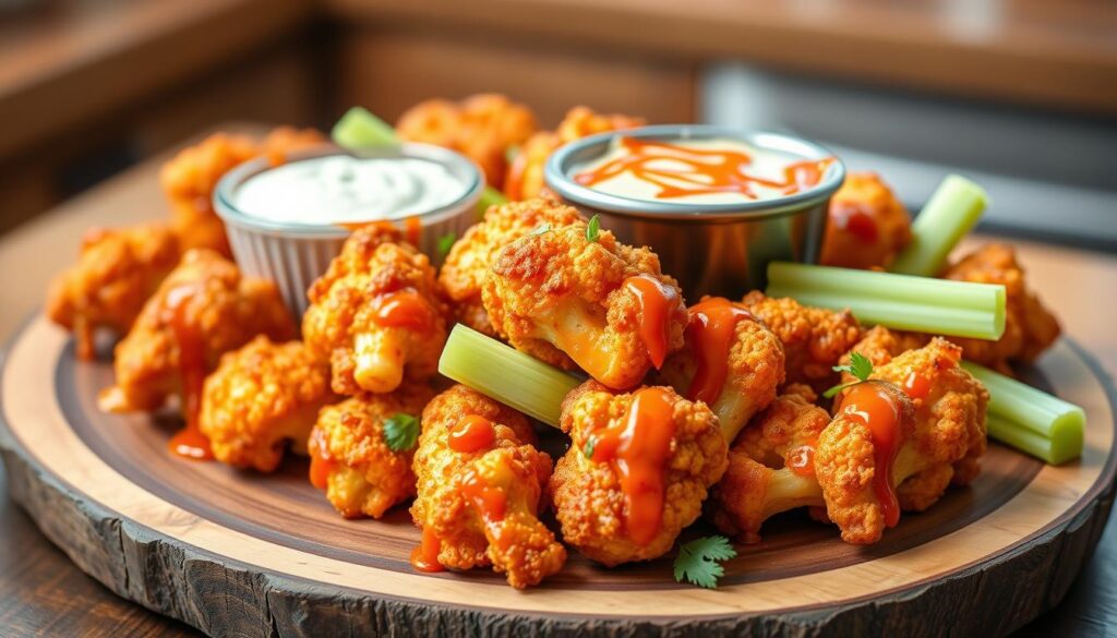 crispy air fryer baked buffalo cauliflower wings