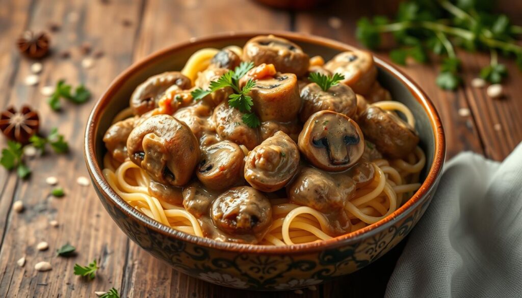 easy vegan mushroom stroganoff