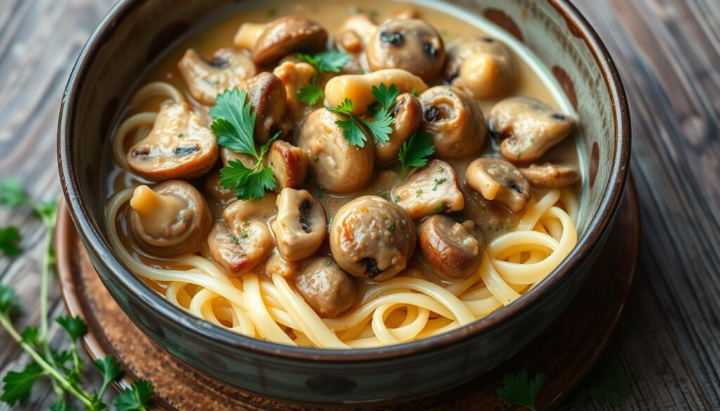 easy vegan mushroom stroganoff