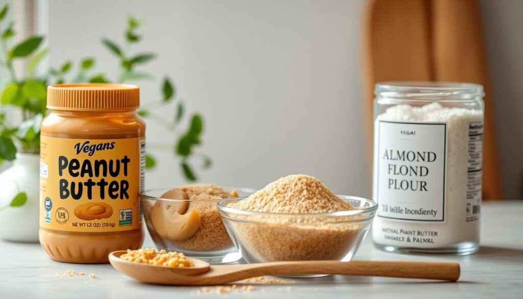simple ingredients for vegan peanut butter cookies