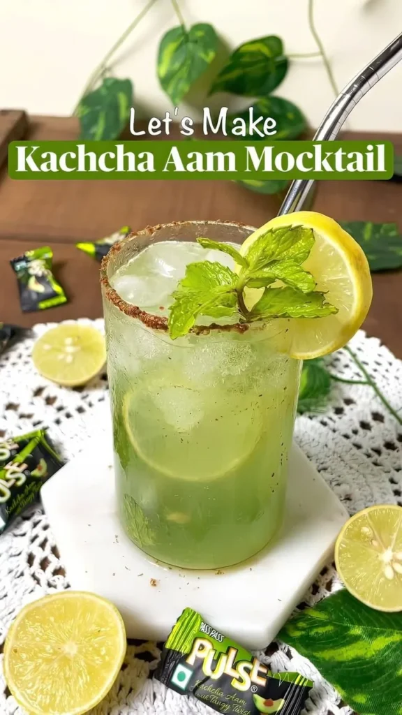 Delicious Raw Mango Mocktail (Kachcha Aam Drink) in a glass